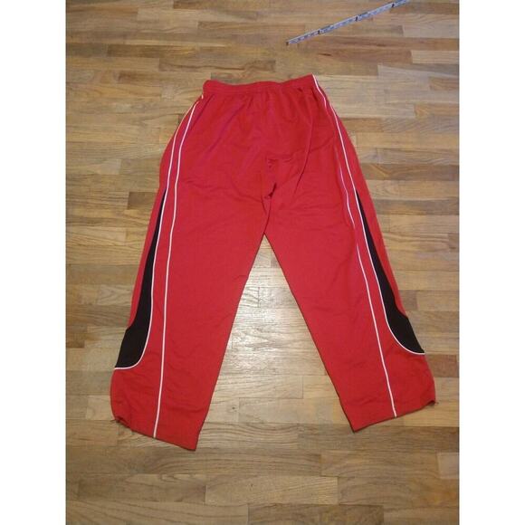Nike Team Basketball Sweatpants X-Large Red Black Zip Ankle Chicago Bulls Theme - Picture 9 of 10